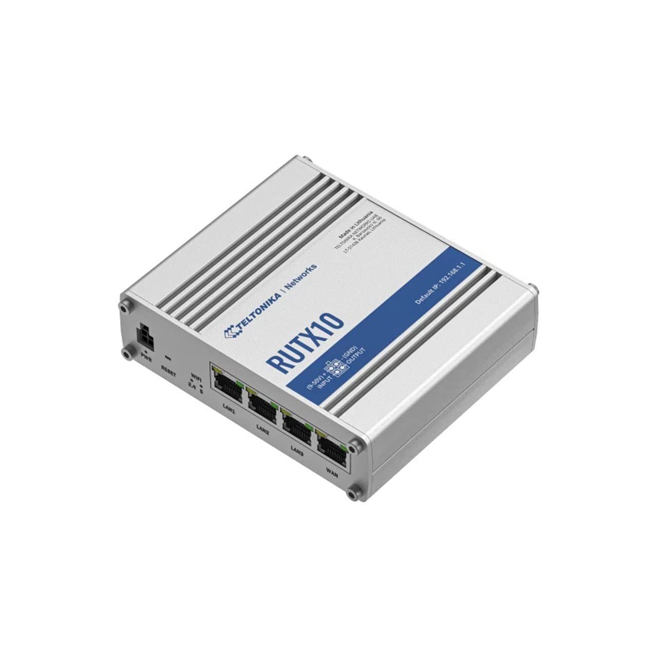 Teltonika RUTX10000200 - RUTX10 Professional Wireless Router, 4 x Gigabit Ethernet Ports, Remote Management