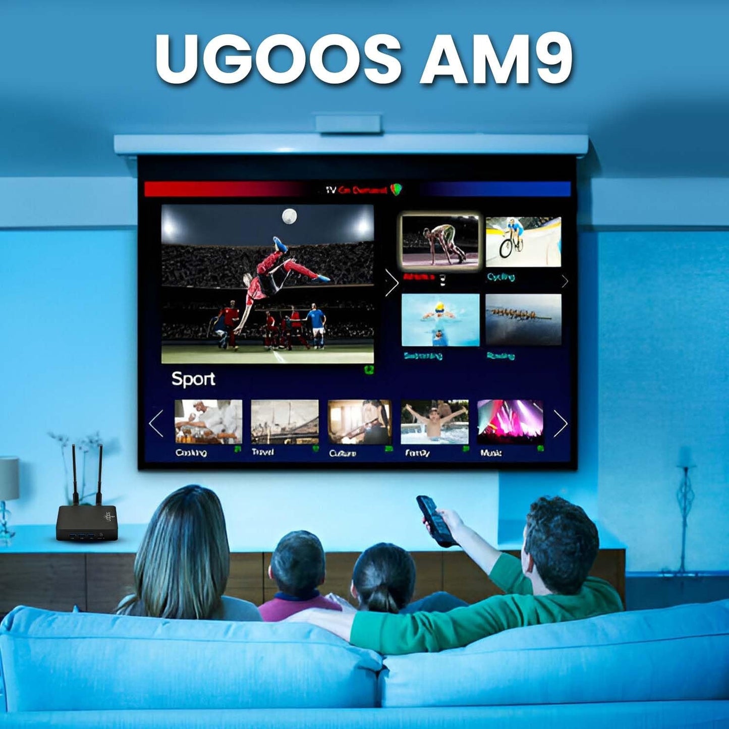 UGOOS AM9 64-Bit Android TV Box, 4K HDR TV Streaming Box with Bluetooth Remote, Amlogic S905X5 Quad-Core, 4 GB RAM, 64 GB Storage, Wi-Fi 6,Streaming Media Player Bluetooth 5.2, HDMI 2.1 Sources