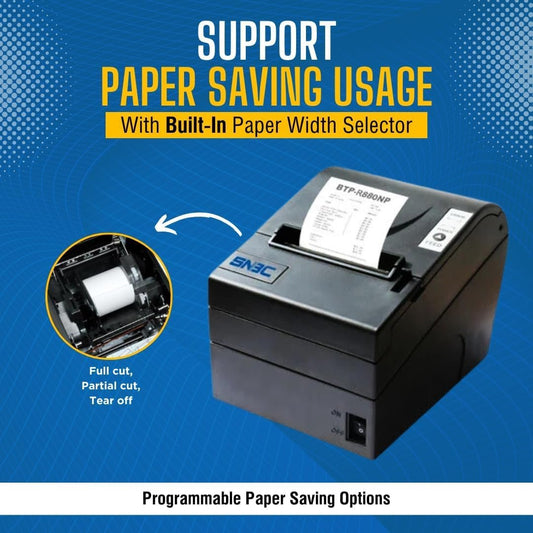 SNBC BTP-R880NPV Thermal Receipt Printer | Adjustable Paper Near-End Sensor, Includes Standard USB, Serial and Ethernet Interfaces