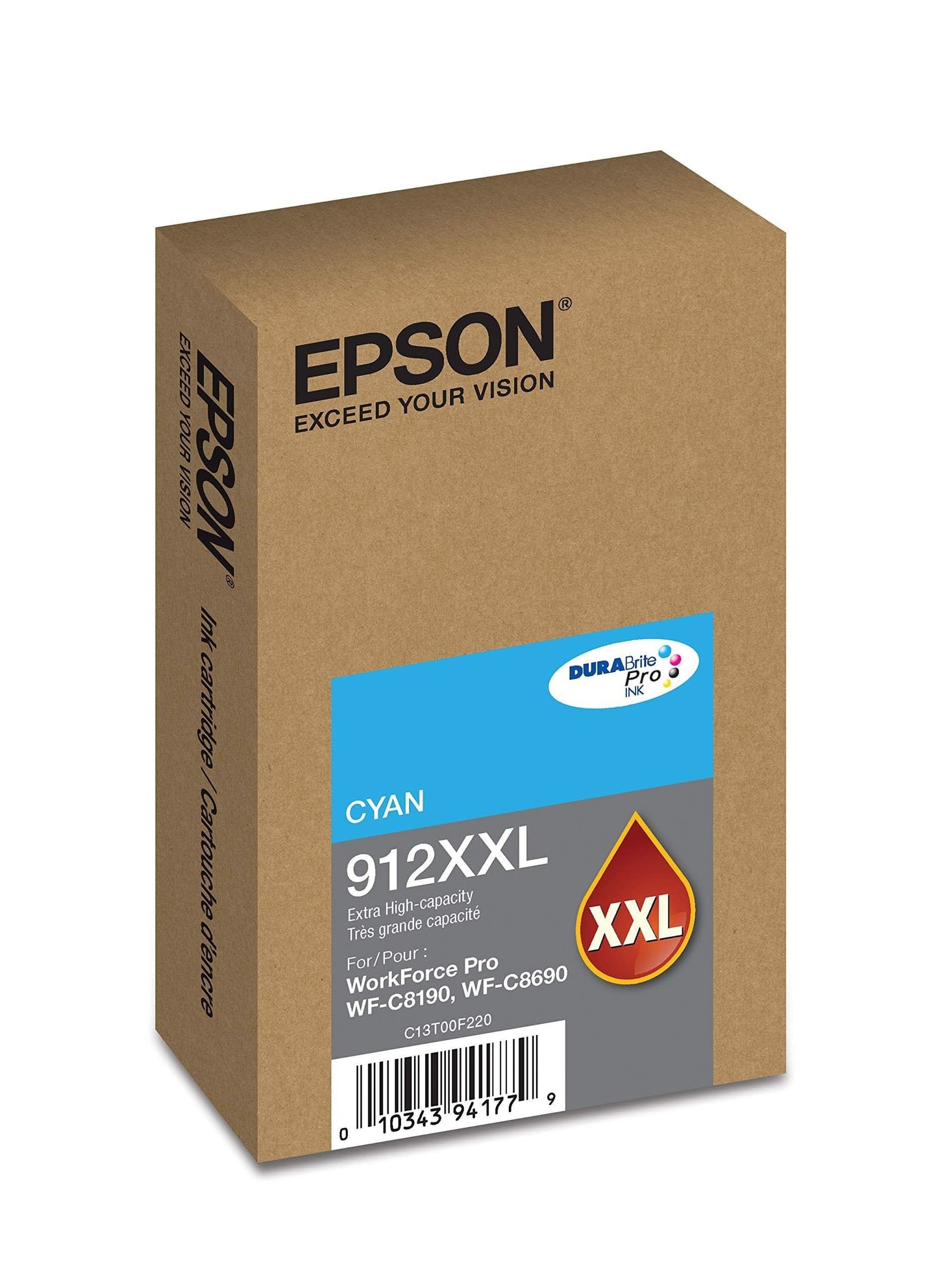 Epson DURABrite Pro T912XXL220 Ink Cartridge | Extra High Capacity Cyan