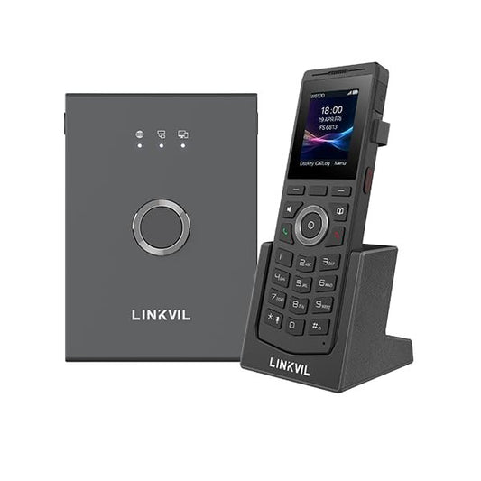 Fanvil W710P DECT Wireless SIP Phone System with Base and Handset – HD Audio, Long Range, 10 Lines, 20 SIP Accounts, 2.0" Color Screen, Bluetooth, Drop Resistant, for Office & Business Use