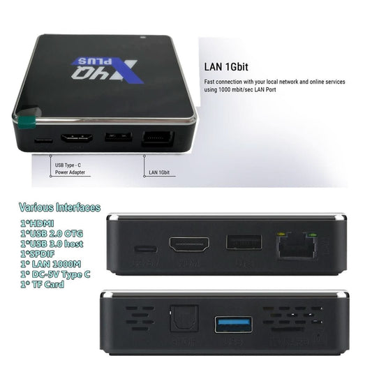 Ugoos X4Q Plus Android 11 TV Box | Amlogic S905X4, 4GB RAM, 64GB ROM, Dual WiFi, BT5.1, USB 3.0, 1000M Ethernet, AV1, 4K HDR