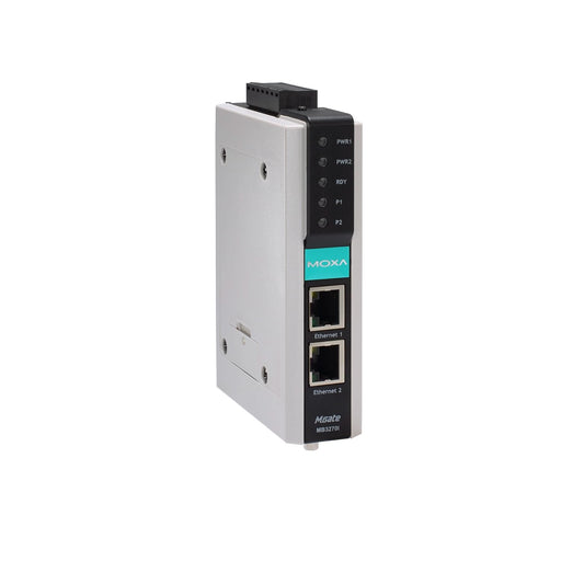 MOXA MGate MB3270 Communication Gateway | 2-Port RS-232/422/485, Advanced Modbus TCP to Serial
