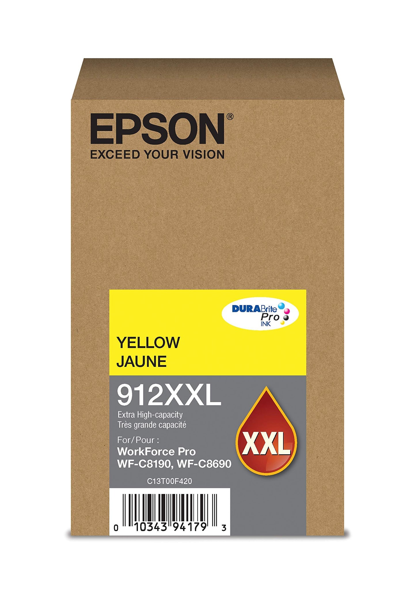 Epson DURABrite Pro T912XXL420 Ink Cartridge | Extra High Capacity Yellow