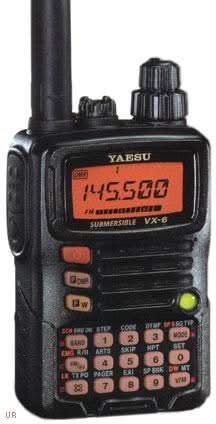 Yaesu VX-6R | Tri-Band Submersible Amateur Ham Radio Transceiver, 144/222/440 MHz