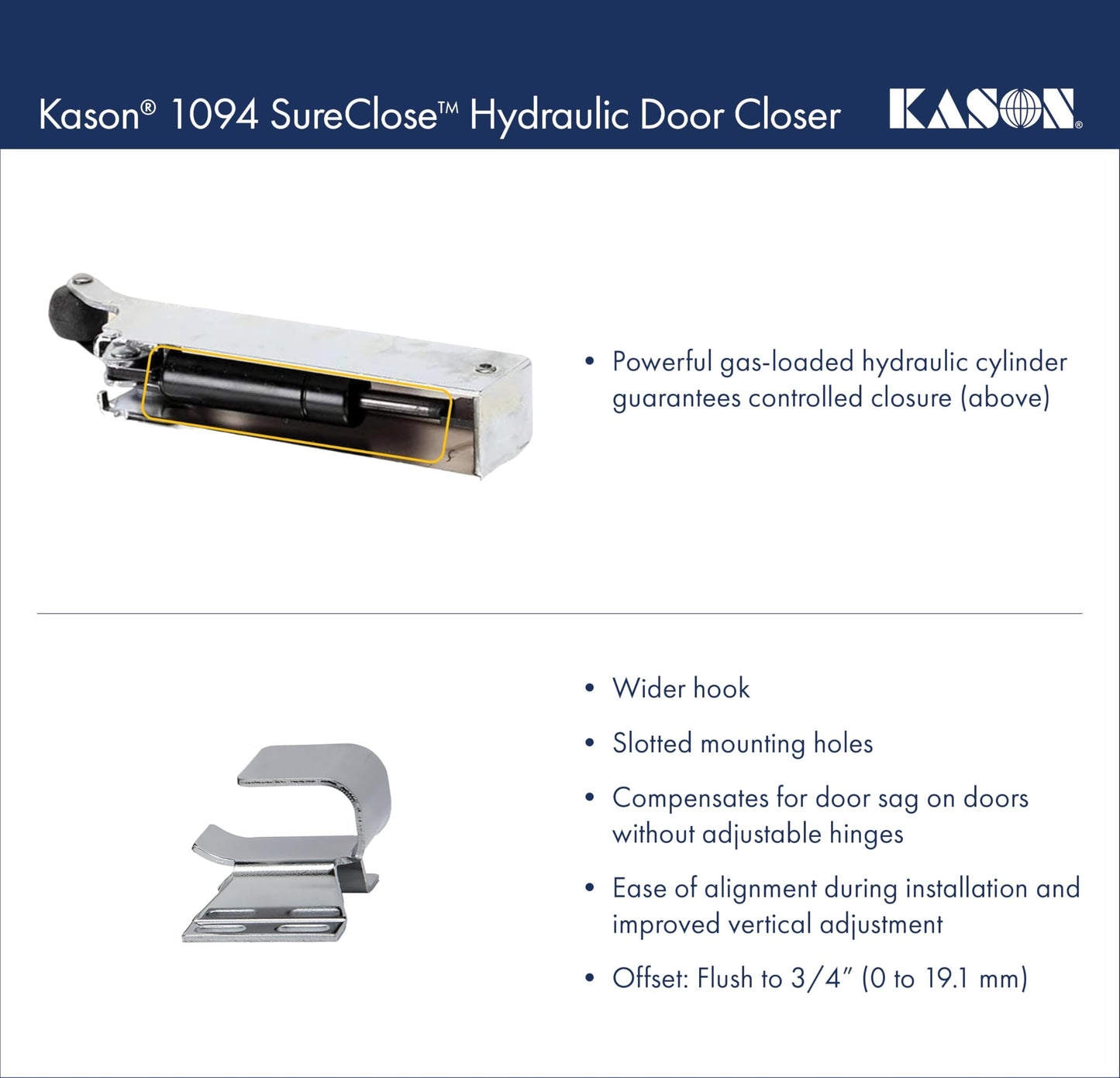 Kason 1094 SureClose Hydraulic Door Closers