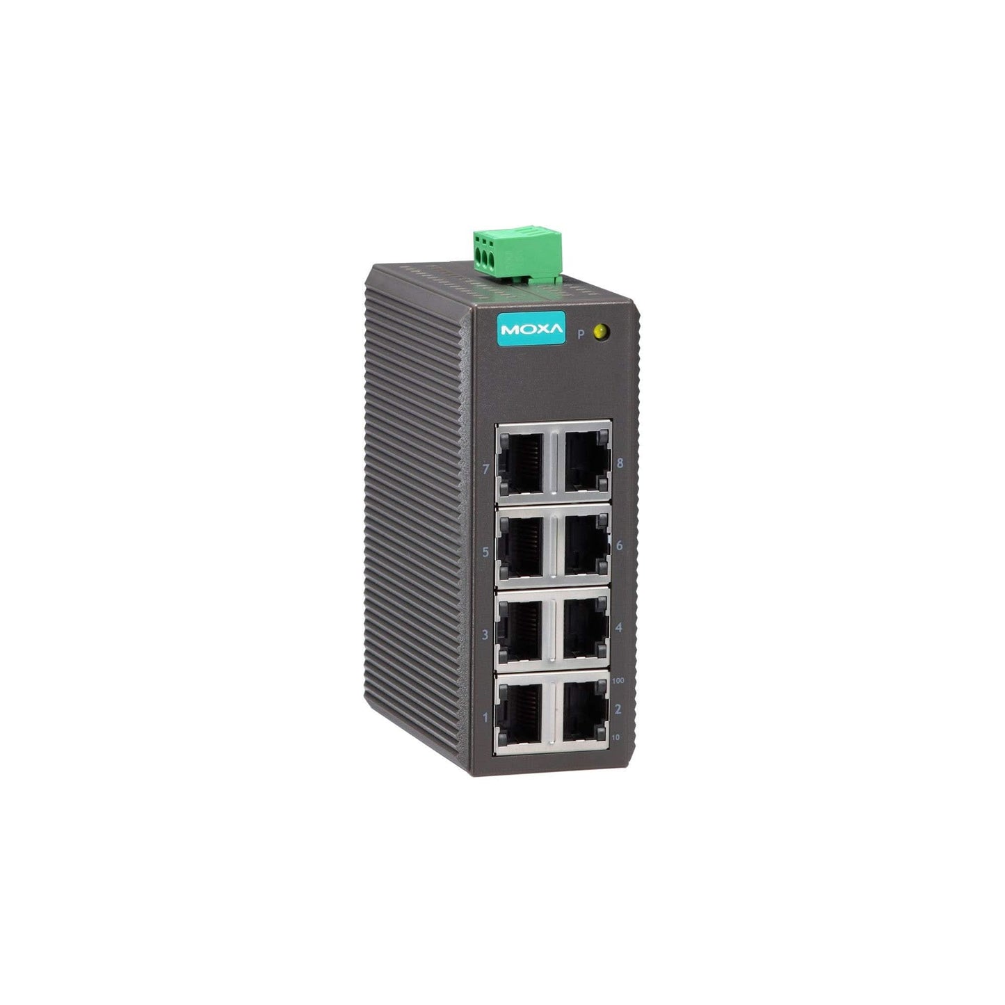 Moxa EDS-208 Ethernet Switch | 8-Port Unmanaged, 10/100, Entry-Level, Plastic Housing, Power Supply Not Included