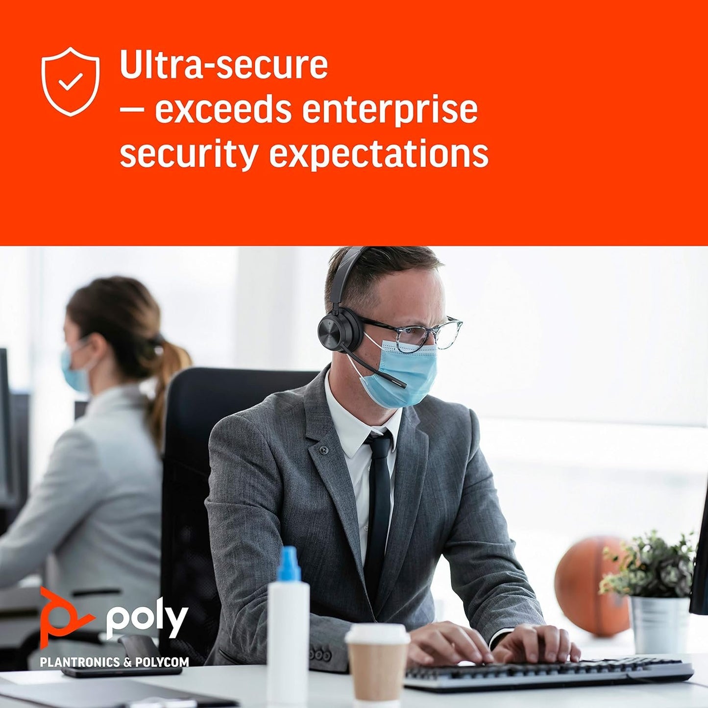 Poly Savi 7320 Ultra-Secure Wireless DECT Headset System