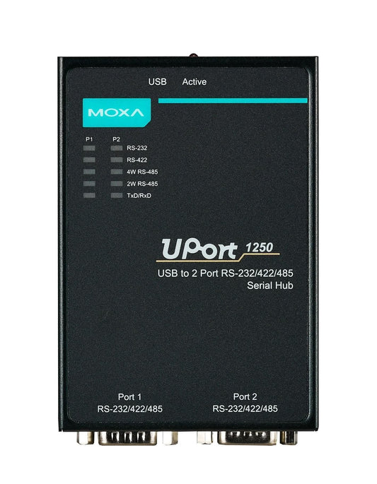Moxa UPort 1250 USB-to-Serial Hub | 2-Port, RS-232/422/485