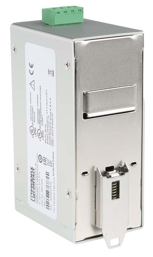 PHOENIX CONTACT FL Switch SFN 8TX (8) TP RJ45 Ports, (ORD NO. 2891929), 10/100 MBPS Transmission Speed, 24 VDC Supply, AUTO Negotiation, AUTOCROSSING, DIN Rail Mount, ETHERNET Switch