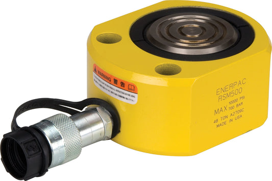 Enerpac RSM-500 Flat Jac Single-Acting Low-Height Hydraulic Cylinder | 50-Ton Capacity, Single Port, 0.63" Stroke Length