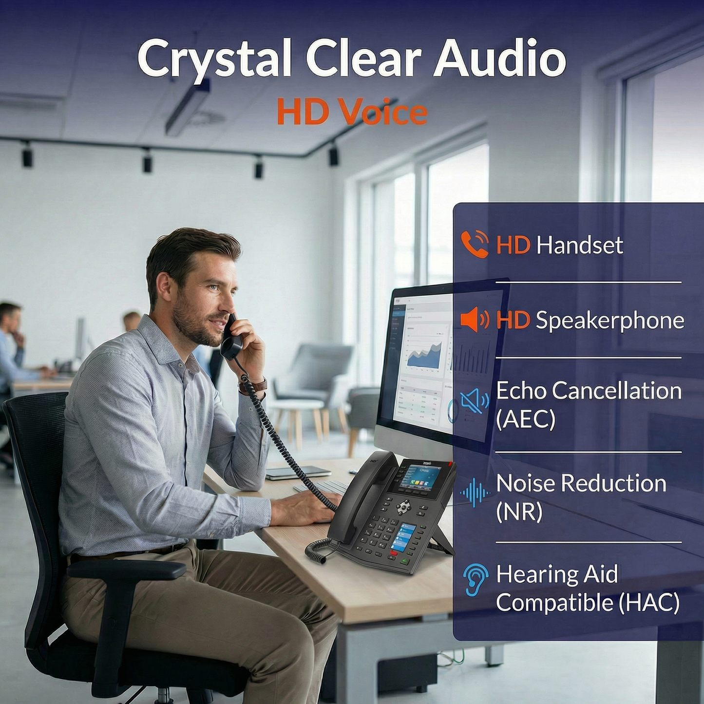 Fanvil X5U V2 Enterprise IP Phone with Dual Color Screens and 16 SIP Lines for Business