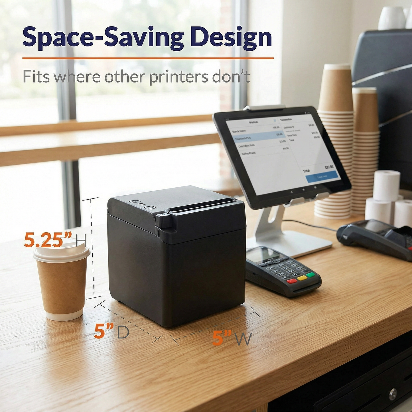 SNBC S80 80mm Thermal Receipt Printer with Triple Interface for Retail and Restaurant POS Systems