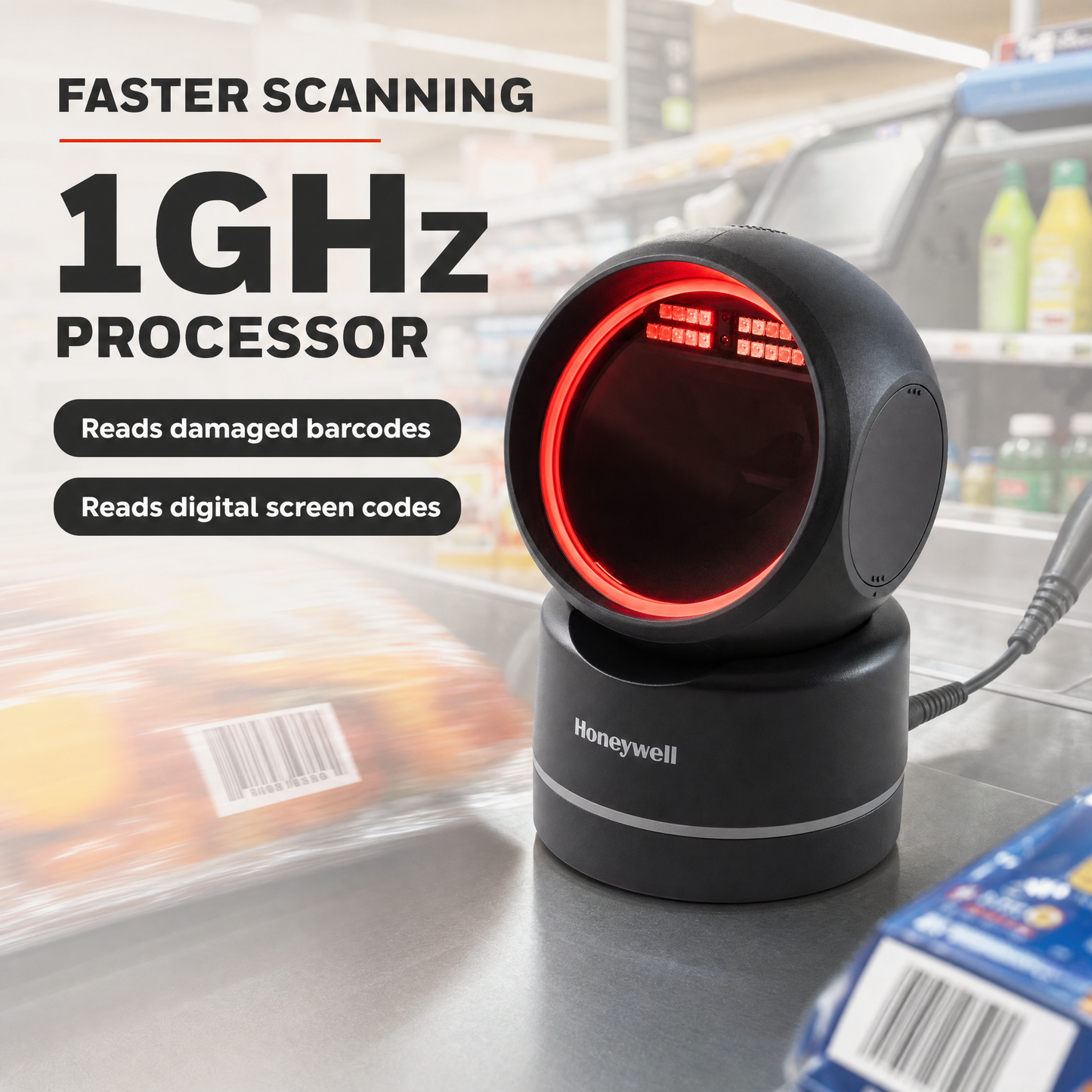 Honeywell HF680 Orbit 2D Hands-Free Presentation Scanner for Retail POS