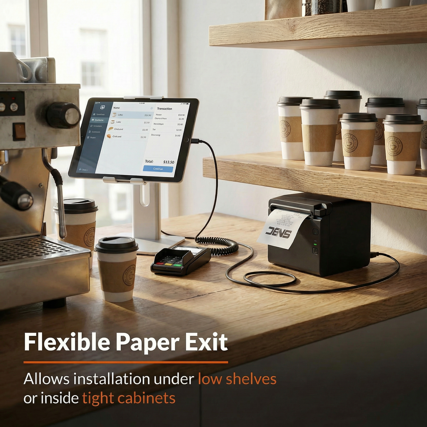 SNBC S80 80mm Thermal Receipt Printer with Triple Interface for Retail and Restaurant POS Systems