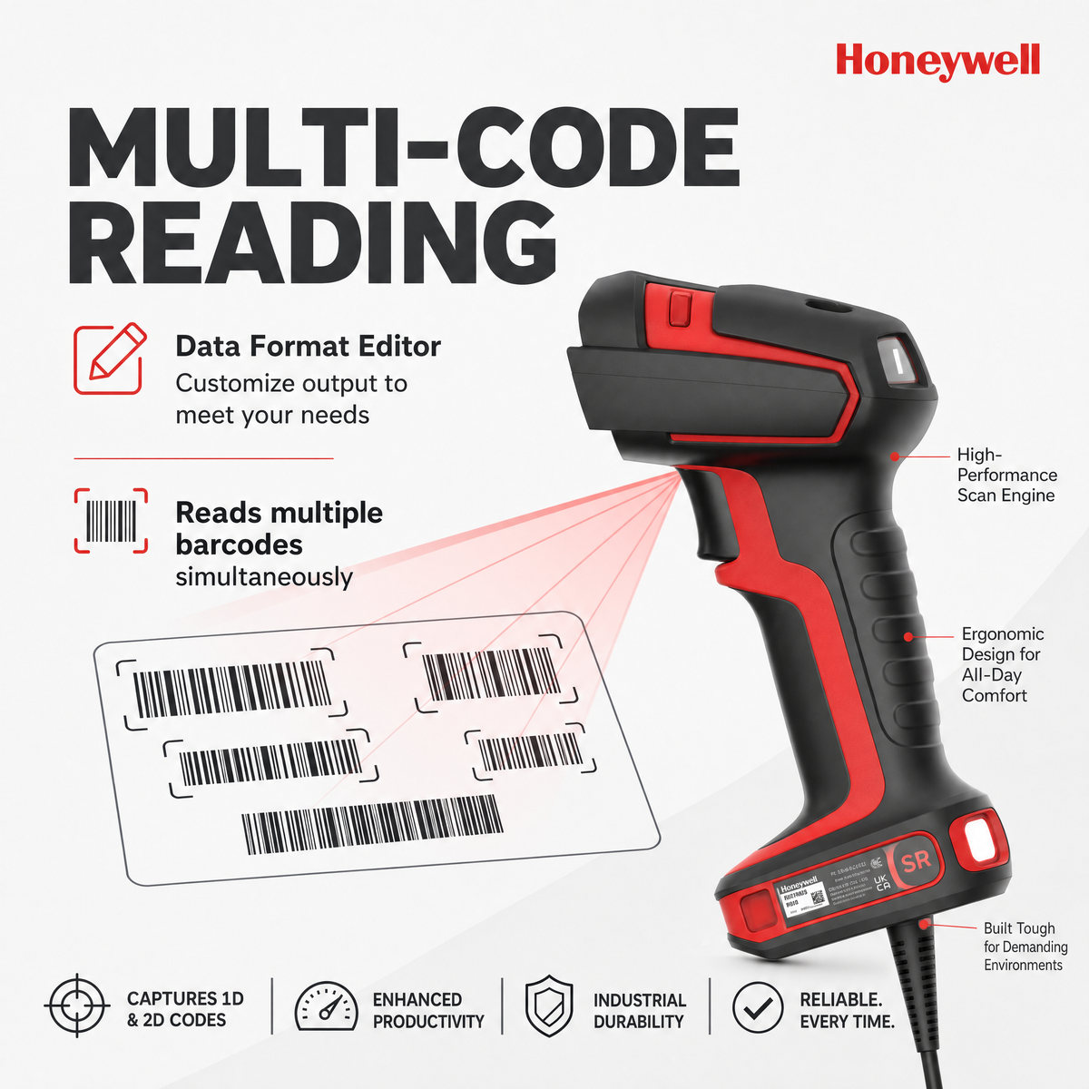 Honeywell Granit Ultra 2100i scanner with multi-code simultaneous reading