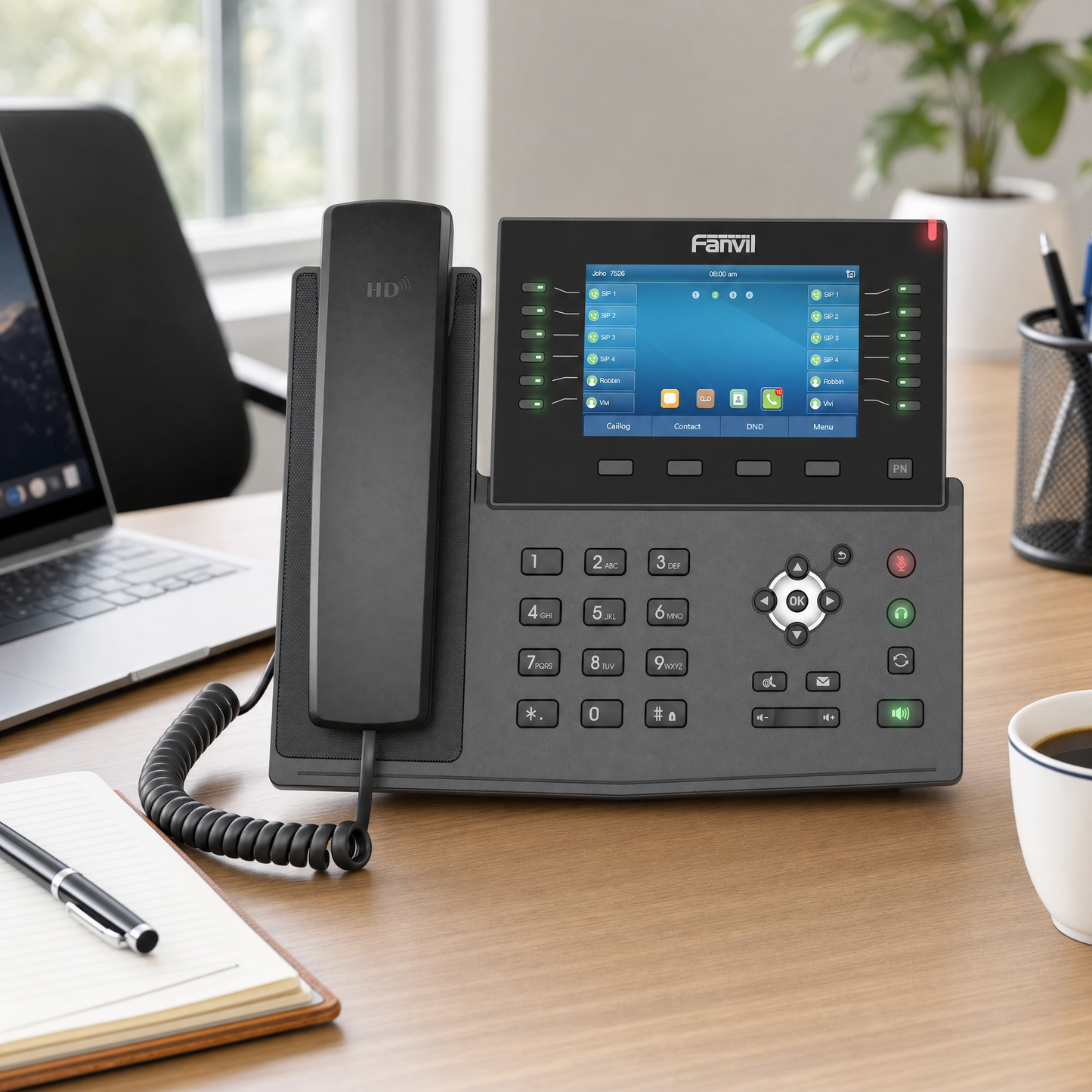 Fanvil X7C Enterprise IP Phone with 5-Inch Color Display, 20 SIP Lines and 60 DSS Keys