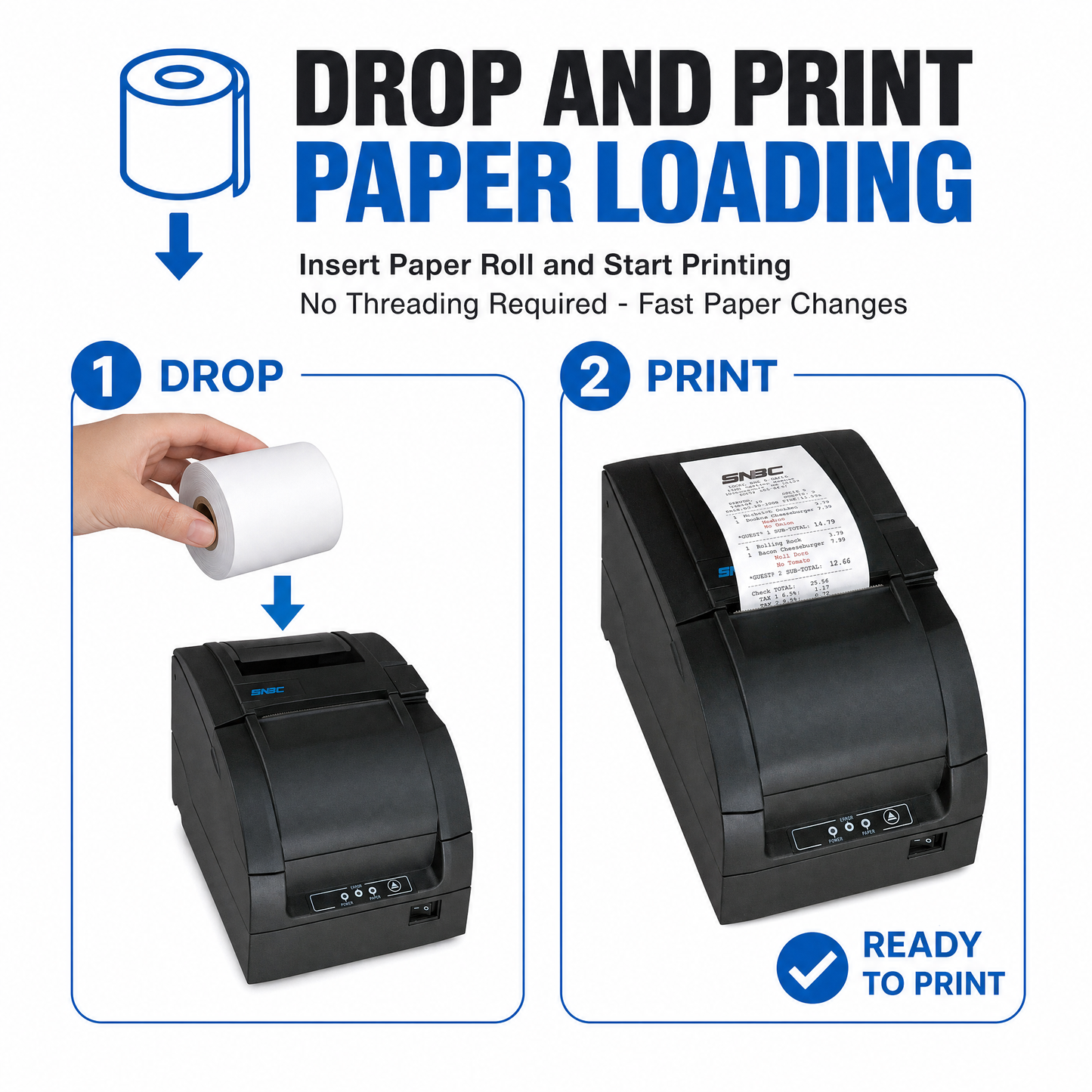 SNBC M300 9-Pin Impact Receipt Printer with Auto-Cutter for POS & Kitchen Applications