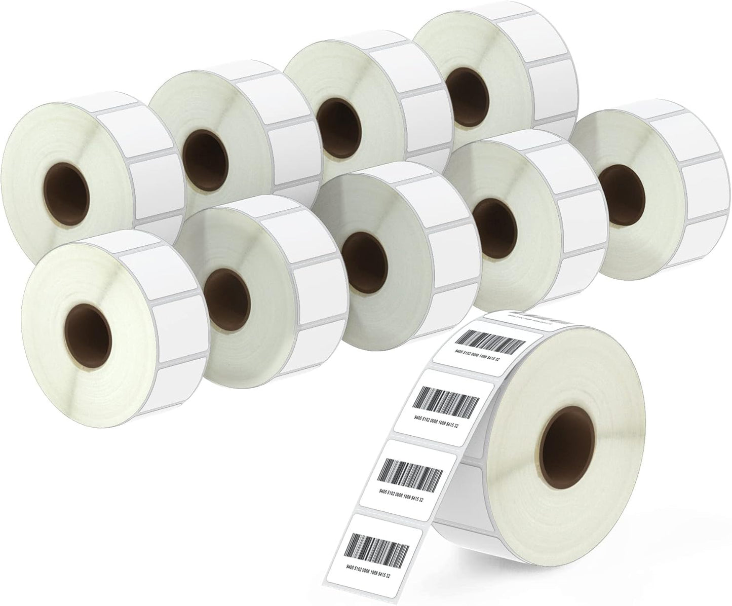 Thermal label 1.25" x 1" (32 mm x 25 mm) Barcode & Address Labels Compatible with Zebra & More Label Printer, Premium Adhesive & Perforated [10 Rolls, 13800 Labels]