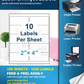 Laser and Inkjet Printer label 500 Sheets 5000 Pcs 2”x4” 10 Up Shipping Address Labels Compatible with Laser and Inkjet Printers, 2x4 10 Per Page Strong Adhesive Internet Mailing Shipping Labels