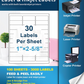 Laser and Inkjet Printer label 500 Sheets 15,000 Labels 30-up 1" x 2-5/8" Shipping & Return Address FBA Labels for Laser & Inkjet Printers, 30 per Sheet, US Letter