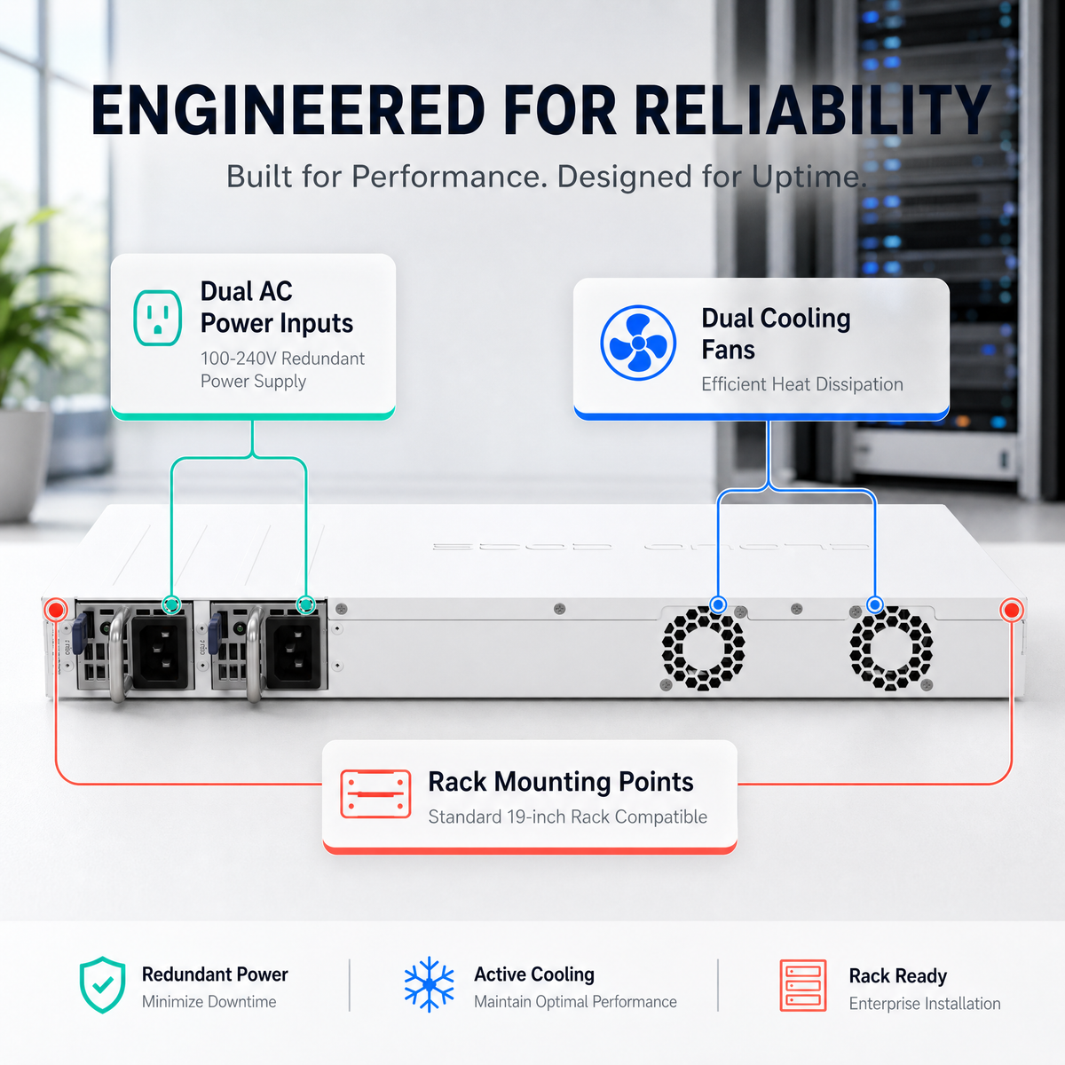 MikroTik CCR2004-16G-2S+ Quad-Core Cloud Core Router with 16x Gigabit Ports and 2x 10G SFP+
