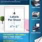 Laser and Inkjet Printer label 500 Sheets 2000 Labels 4"x5" 4 Up Shipping Address Labels for Laser & Inkjet Printers, Permanent Adhesive 4 to a Page, 4 Stickers per Sheet