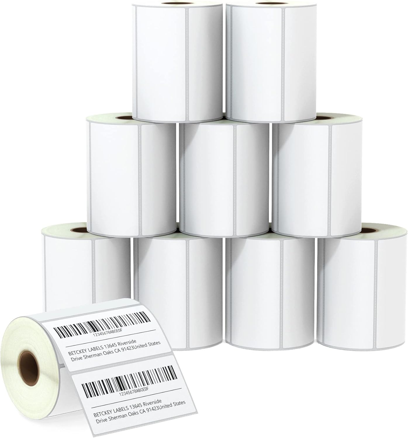 Thermal label 4" x 2" (102 mm x 51 mm) Barcode Shipping & Multipurpose Labels Compatible with Zebra & Rollo Label Printer, Premium Adhesive & Perforated [10 Rolls, 7500 Labels]