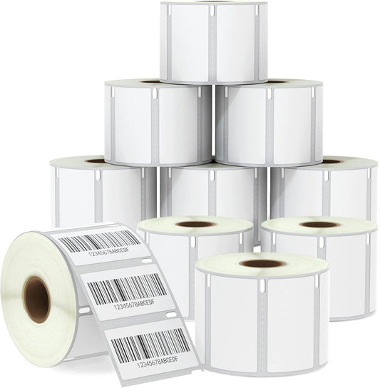Thermal label 2-1/4" x 1-1/4") Multipurpose Barcode Labels, Perforated, Compatible with DYMO Label writer 450, 4XL, NOT FIT 550 & 5XL [10 Rolls/10000 Labels]
