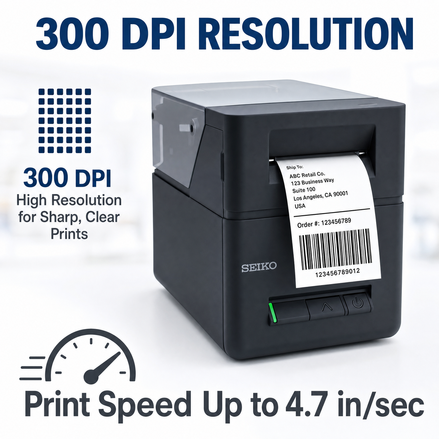 Seiko SLP850-SK0C11-23 Thermal Label Printer with Linerless Support and Serial/USB Connectivity