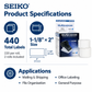 Seiko SLP-MRL (Pack of 5) Multipurpose Labels  1-1/8" x 2"  for Smart Label Printers, 10 Rolls, 2,200 White Labels