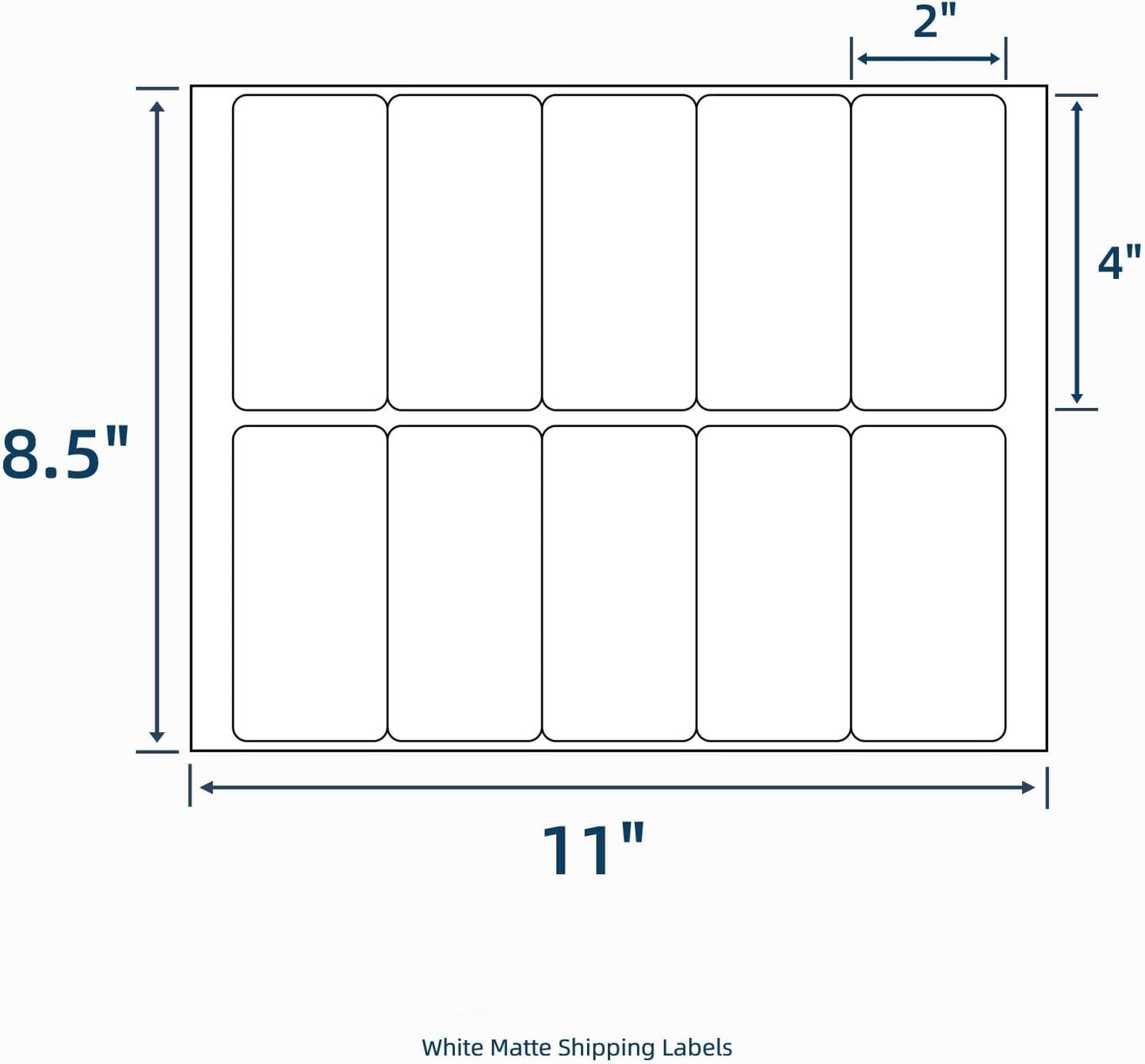 Laser and Inkjet Printer label 500 Sheets 5000 Pcs 2”x4” 10 Up Shipping Address Labels Compatible with Laser and Inkjet Printers, 2x4 10 Per Page Strong Adhesive Internet Mailing Shipping Labels