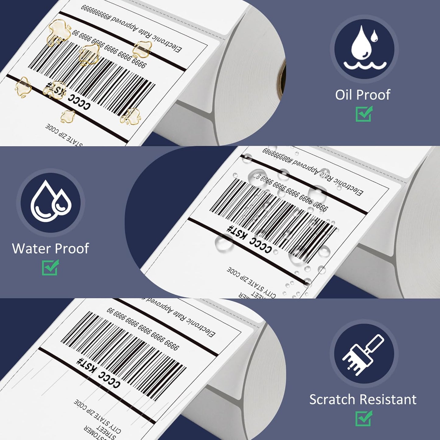 Thermal label 4" x 6" Direct Blank Thermal Shipping Labels with 220 per Roll - Compatible with Zebra 2844 ZP-450 ZP-500 ZP-505 (1 Rolls - 220 Labels)