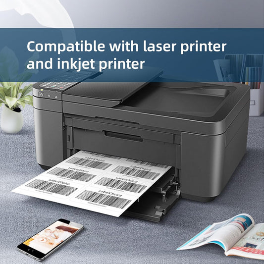 Laser and Inkjet Printer label 500 Sheets 5000 Pcs 2”x4” 10 Up Shipping Address Labels Compatible with Laser and Inkjet Printers, 2x4 10 Per Page Strong Adhesive Internet Mailing Shipping Labels