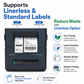 Seiko SLP850-BK0C11-03 2-Inch Linerless Label Printer with Bluetooth and USB Connectivity