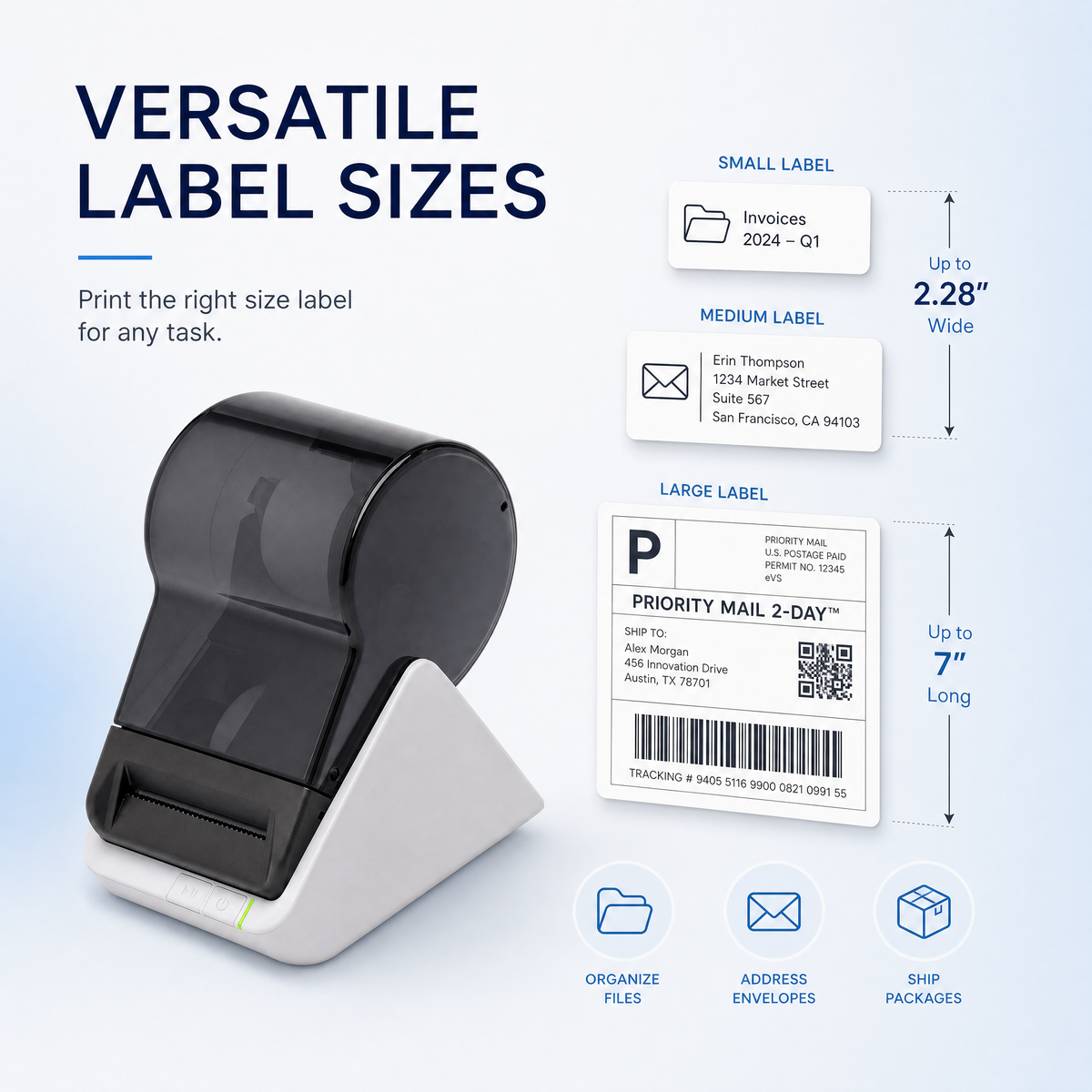 Seiko SLP620 Direct Thermal Label Printer for Office Address Shipping and File Management
