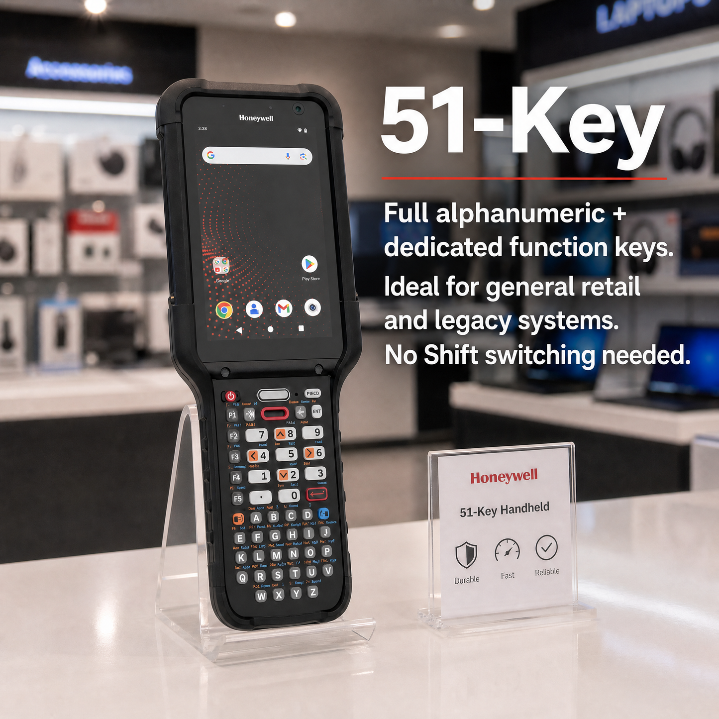 Honeywell CK67 mobile computer with 51-key alphanumeric keyboard for legacy system compatibility