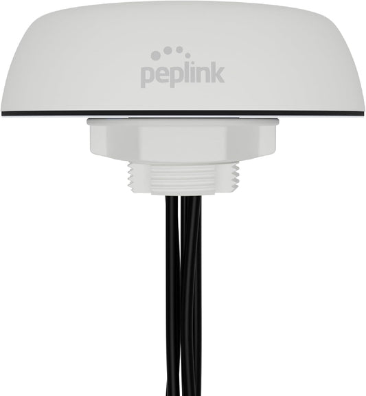 Peplink Cellular Antenna Mobility 40G 5G/LTE Ready 4x4 MIMO Multi Band External Router Computer Networking Antenna System with GPS Receiver IP68 Rating QMA Connectors, 1 ft, Black