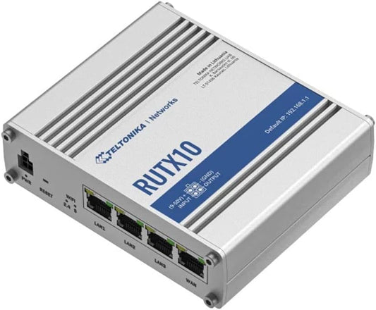 Teltonika RUTX10000200 - RUTX10 Professional Wireless Router, 4 x Gigabit Ethernet Ports, Remote Management