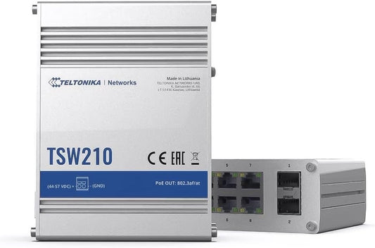 Teltonika TSW210 10-Port Unmanaged Gigabit Ethernet Switch with 2 SFP Ports