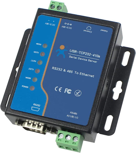 PUSR TCP232-410S Server RS232 / RS485 Serial to Ethernet Adapter TCP/IP Converter Supports DHCP/DNS