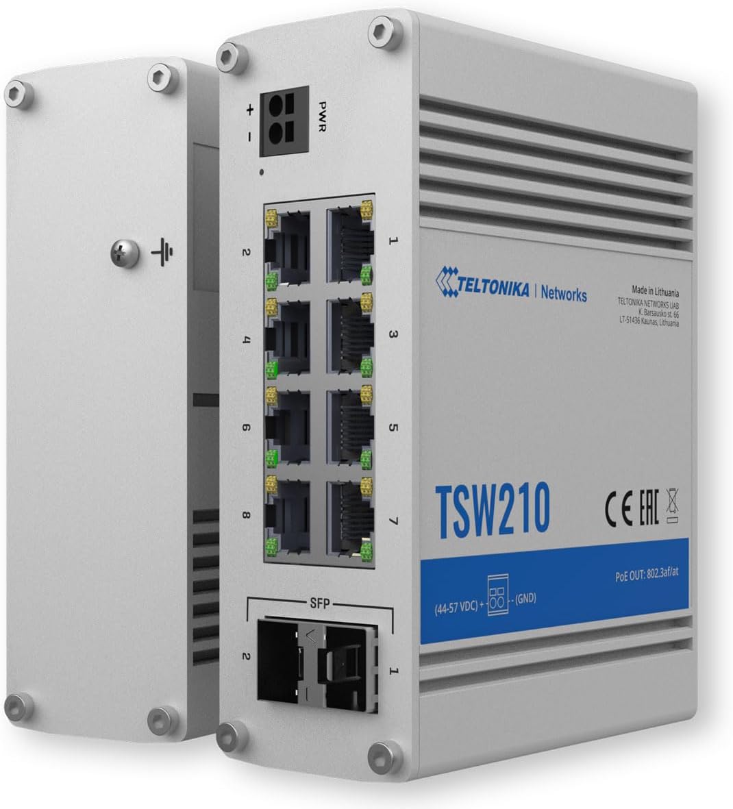 Teltonika TSW210 10-Port Unmanaged Gigabit Ethernet Switch with 2 SFP Ports