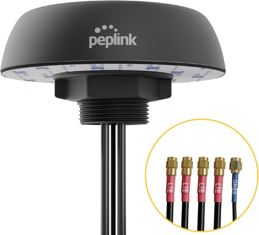 Peplink Cellular Antenna Mobility 40G | 5G/LTE Ready 4x4 MIMO Multi Band External Router Computer Networking Antenna System with GPS Receiver