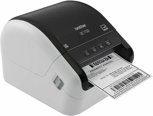 Brother QL-1100 Wide Format, Postage and Barcode Professional Thermal Monochrome Label Printer, Black