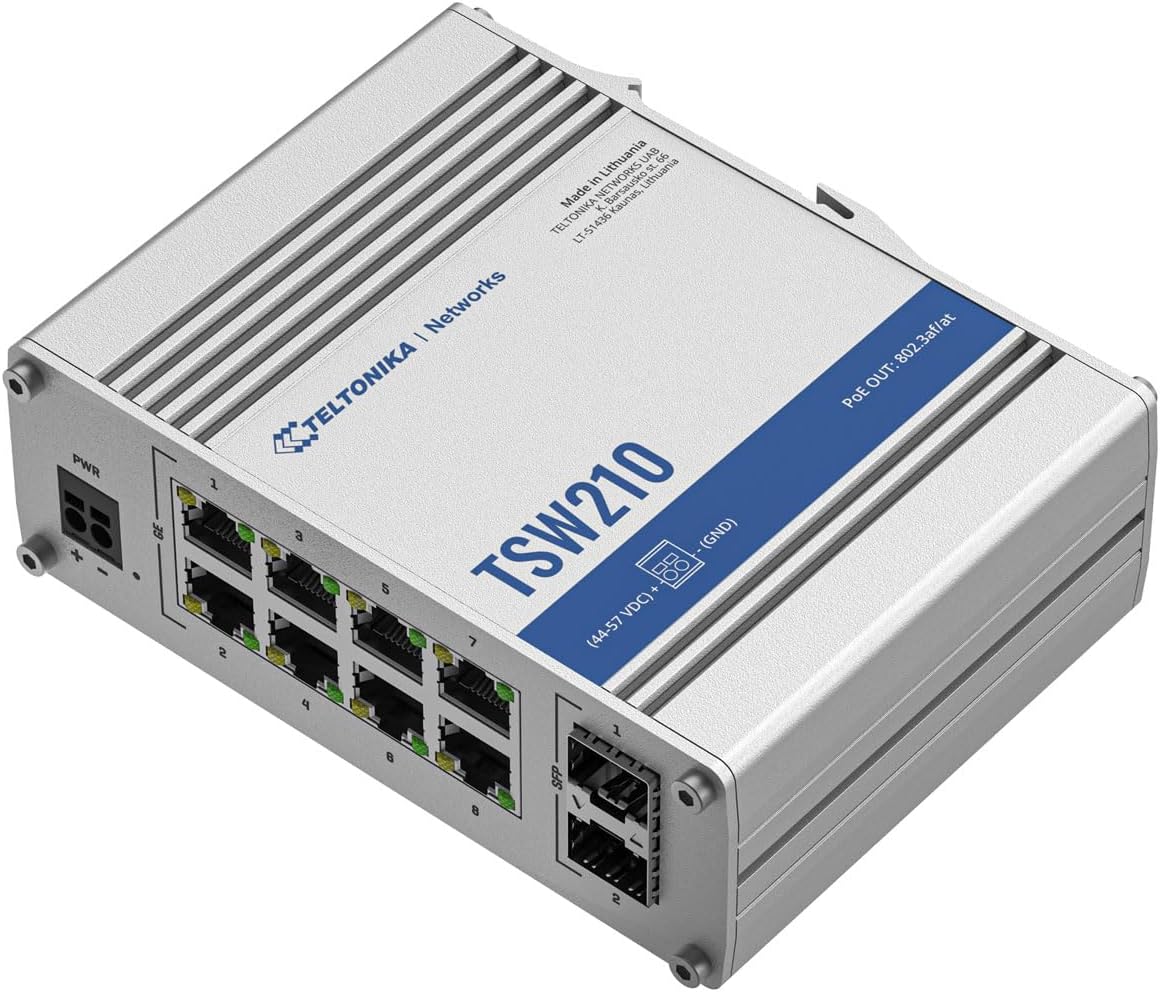 Teltonika TSW210 10-Port Unmanaged Gigabit Ethernet Switch with 2 SFP Ports