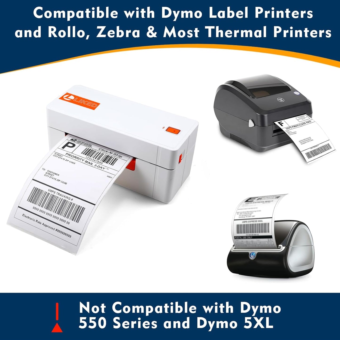 Thermal label 4" x 6" Thermal Shipping Labels, 10 Rolls, Compatible with Rollo, Zebra Jadens, Nelko, Dymo 1744907 4XL -Commercial Grade
