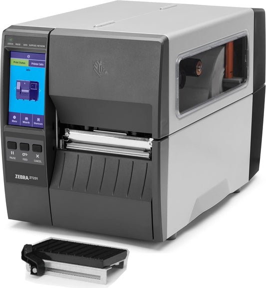 ZEBRA ZT231 ZT23142-D01000FZ Direct Thermal only Industrial Barcode Label Printer - USB, Serial, Ethernet, Bluetooth Connectivity - 203 dpi, 4 Inch Print Width, Touch Display, Tear Bar