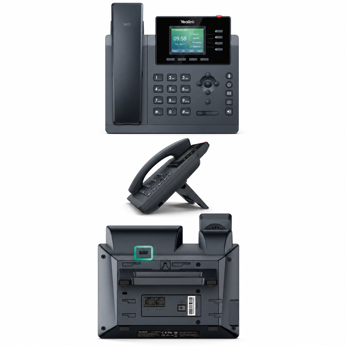 Yealink SIP-T34W IP Phone with Built-In Dual-Band Wi-Fi for Enterprise VoIP Communications
