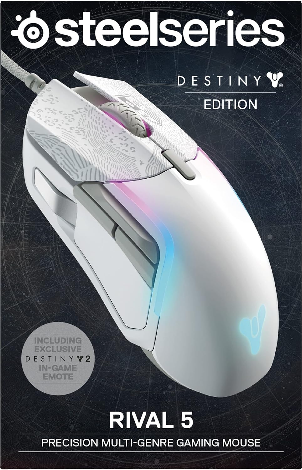 Rival 5 Destiny 2 Edition - Wired Gaming Mouse - FPS, MOBA, MMO, Battle Royale - 18,000 CPI TrueMove Air Optical Sensor - 9 Programmable Buttons - 85g Competitive Weight