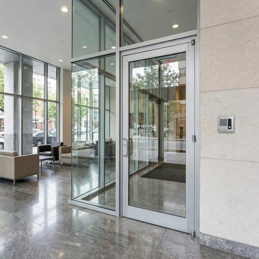 Aiphone LE-DA Flush Mount Audio Door Station — Stainless Steel Faceplate, IP33 Weather & Vandal Resistant, Hands-Free, 2-Gang Flush or Surface Mount, LEF/LEM Series Compatible